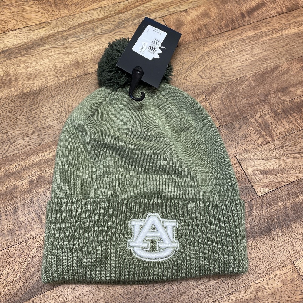 Under Armour Auburn Tigers Green Camo Freedom Pom Beanie Hat UC1980AUMA